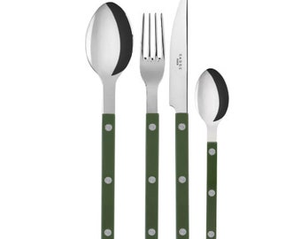 4 Piece Handmade Cutlery Set- Olive Green