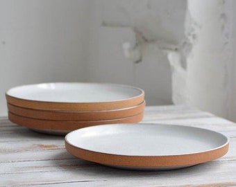 Handmade Rustic Stoneware Glazed Stackable Dinner Plate, Handcrafted for Main Course Portions or Sharing Dish