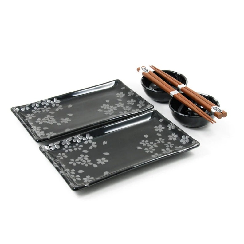 Traditional Japanese Sushi Serving Set With Plate Bowl and Etsy