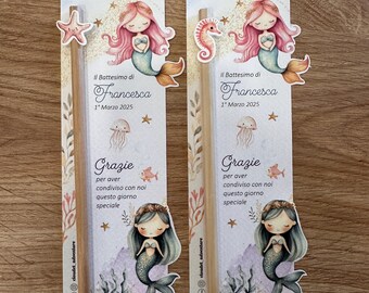 Personalized pencil place card – Children's party favor – Original end-of-party gift – Creative personalized favor