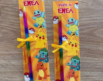 Lápiz arcoíris con marcapáginas personalizado – Recuerdo de fiesta infantil – Recuerdo de fiesta colorido – Recuerdo creativo con nombre