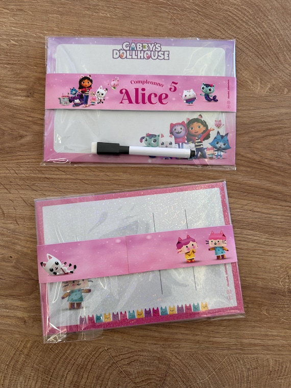 Lavagnetta Gioco Personalizzata | Regalo Fine Festa Bambini | Gadget Compleanno con Pennarello | Tris Riutilizzabile