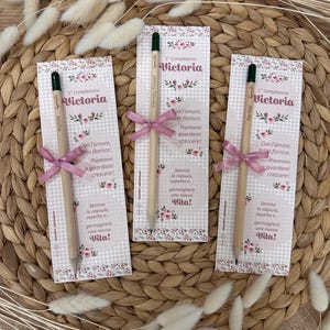 Plantable pencil with bookmark - eco-friendly end-of-party gadget, gift idea for children, green party favor, placeholder