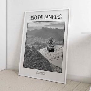 Rio de Janeiro Print Reise Digital Download Schwarz Weiß Fotografie Druck Poster Kunst | Stadt Wandkunst Set Download | Brasilien Stadtbild Kunst