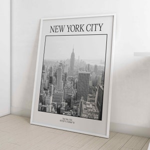 New York City Travel Digital Print Scaricabile Minimalist NYC Print Poster Art / City Wall Art Set Download / Arte murale in bianco e nero