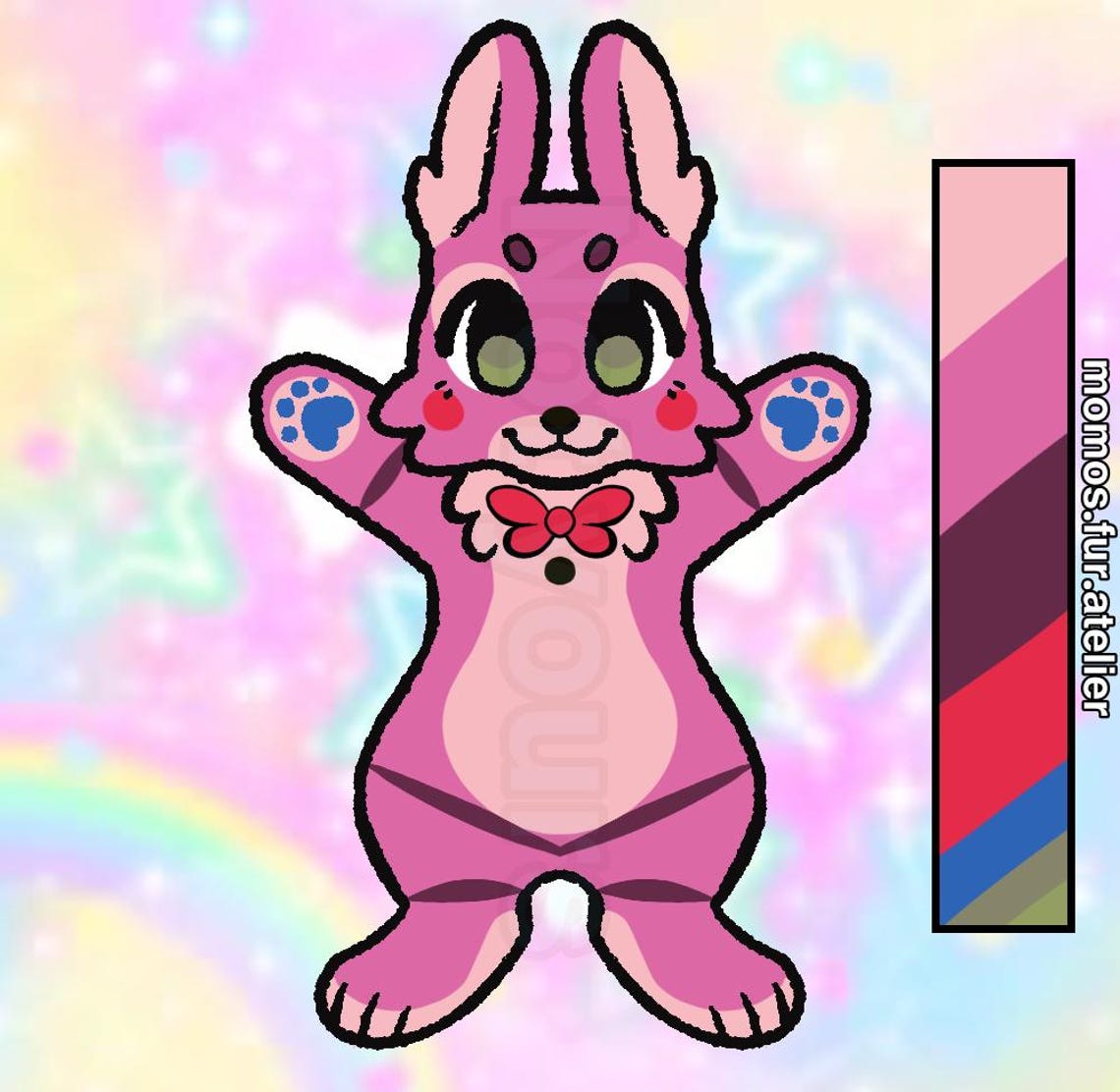 Fnaf Pink Rabbit Fnaf Bonnet Inspired for Cosplay Little Critter Adopt Bunny Fursona ...