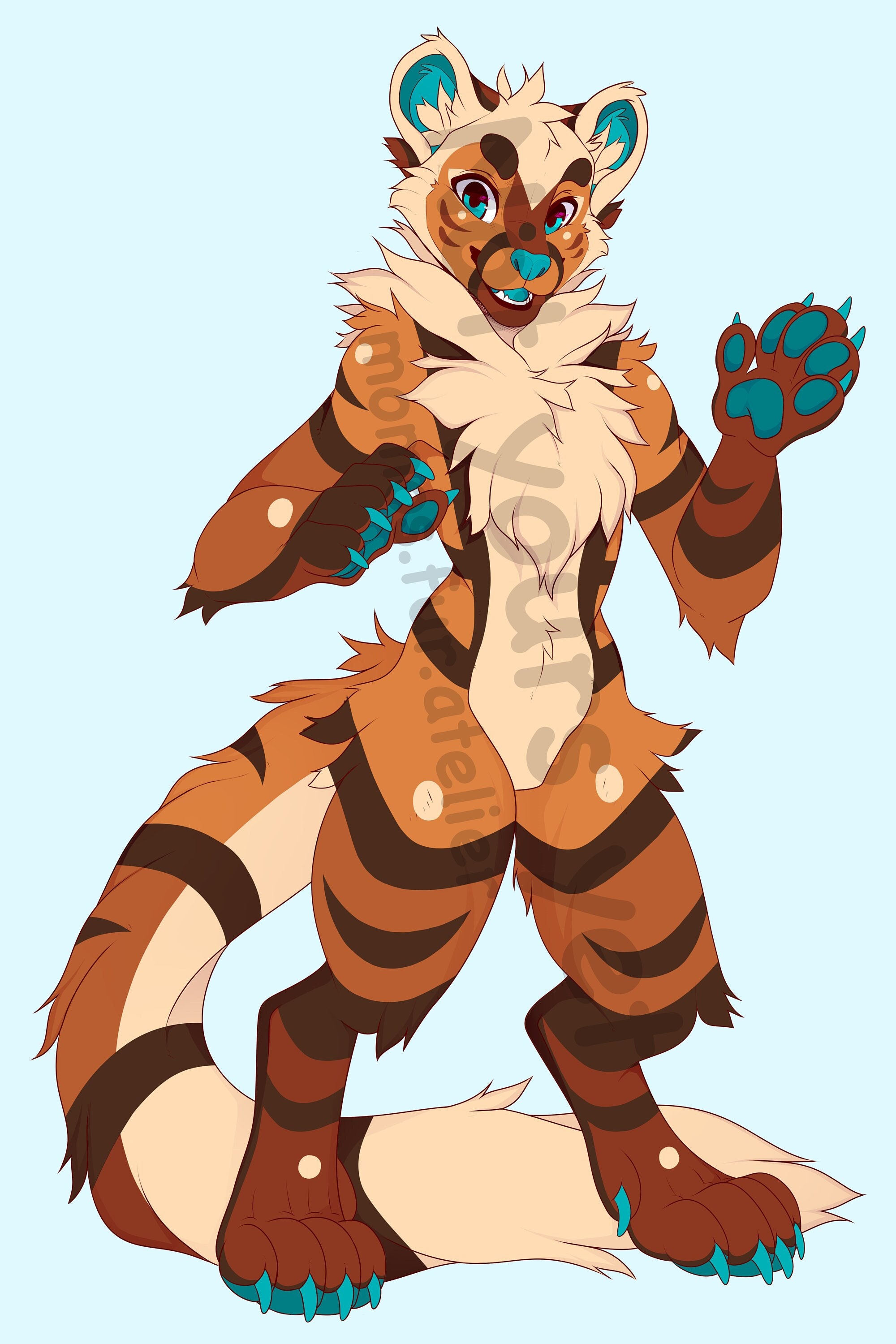 Natural Brown Tribal Ferret Design Fursona Furry Fursuit Friendly