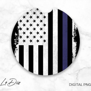 Auto untersetzer PNG, Thin Blue Line AutoUntersetzer Sublimation Design PNG, Auto Tasse Untersetzer, Auto Zubehör, Digitaler Download