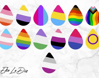 Pride Boucles d’oreilles PNG Sublimation Design, LGBTQ Teardrop Boucles d’oreilles Png bundle, fichier LGBTQ Png Téléchargement numérique