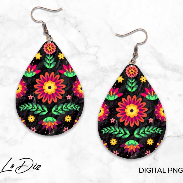 Mexican Teardrop Earring, Mexican Png, Sublimation Png,Graphic Clip Art,Latina Mexican Sublimation