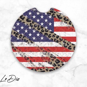 Car coasters PNG, American Flag Leopard designs car coaster png, gifts for him or gifts for her,  Sublimation png, Digital download