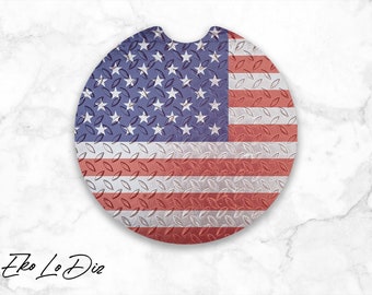 Sottobicchieri per auto PNG, Bandiera americana Metal disegni sottobicchieri per auto png, regali per lui o regali per lei, Sublimazione png, Download digitale