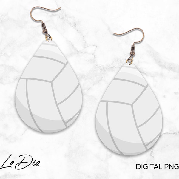 Volleyball Ball Design Teardrop Earring PNG, Sublimation Png, Sublimation Designs Downloads, Digital Download