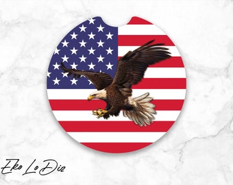 Sottobicchieri per auto PNG, American Flag Eagle progetta sottobicchieri per auto png, Sottobicchieri per auto, regali per lei, Sublimazione png, Download digitale