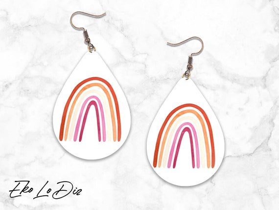 Lesbian Earrings PNG Sublimation Design Lesbian Gift Teardrop