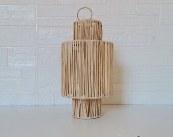 Handmade Raffia Lamp Shade: Boho Woven Straw Lighting