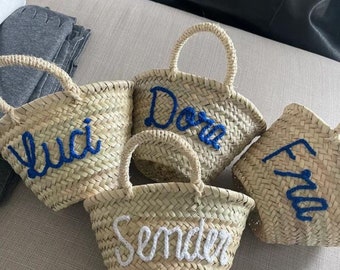 Small baskets moroccan, mini straw baskets, small natural bag