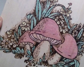 Custom Mushroom Wood Burning Collection, Wood Burning Art - Etsy