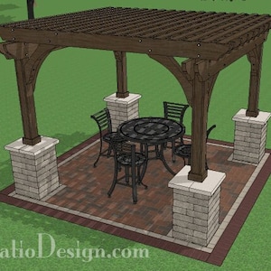 DIY 12&#39; x 12&#39; Pergola with Columns Plan