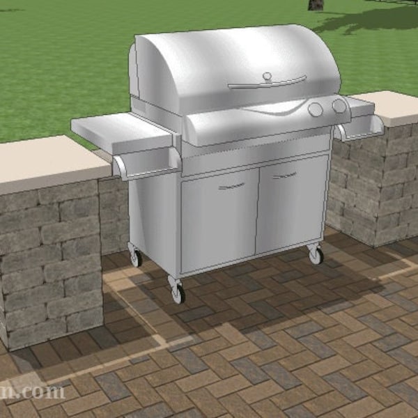 DIY Outdoor Grill Station Plan for 72" Grills