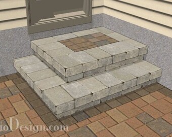 DIY 46" Wide Patio Step Plan for Corner