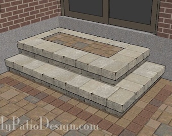 DIY 70" Wide Patio Step Plan for Corner