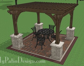 DIY 12' x 12' Pergola with Columns Plan