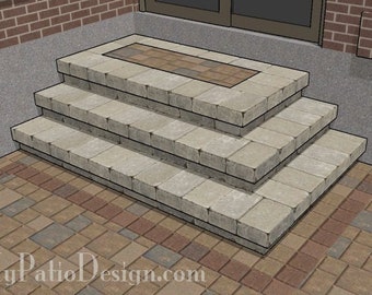 DIY 70" Wide Patio Step Plan for Corner