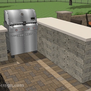 DIY Outdoor Grill Station with Bar Plan for 36&quot; Grills