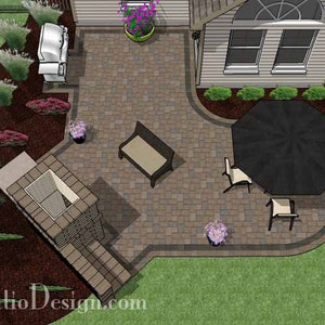 DIY Patio Plan with Fire Place 460 Sq. Ft.