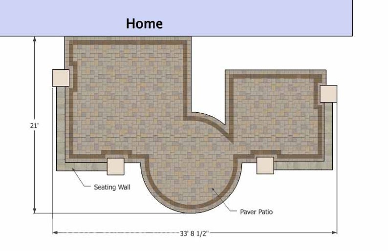 DIY Patio Plan With Two Seating Walls 445 Sq. Ft. (Download Now) Etsy