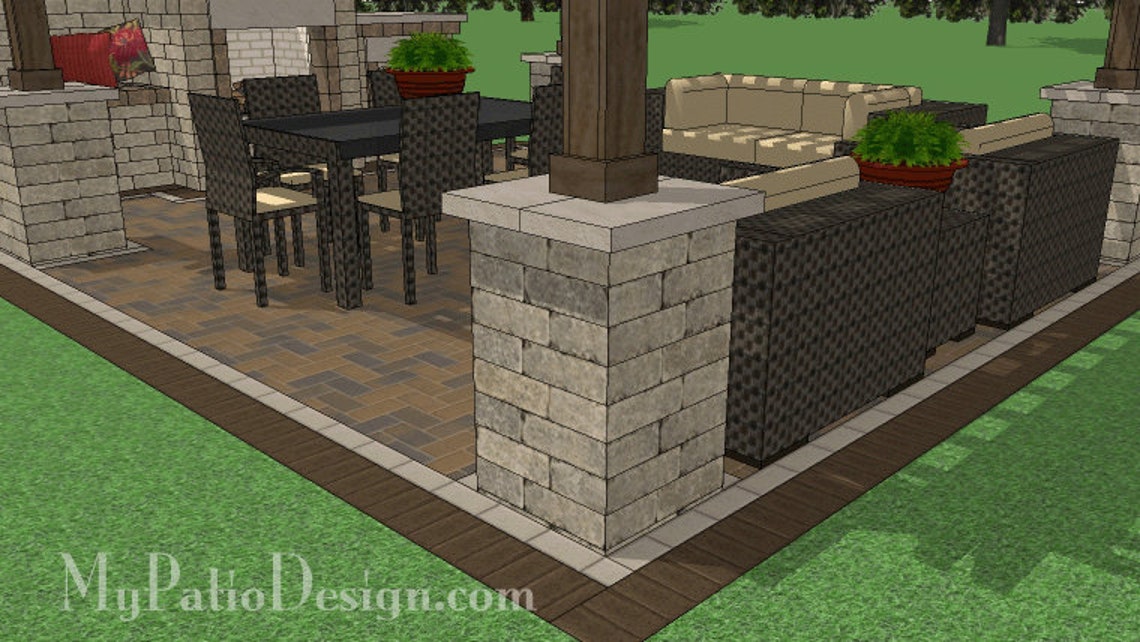 Diy 16 x 16 pergola with columns plan etsy
