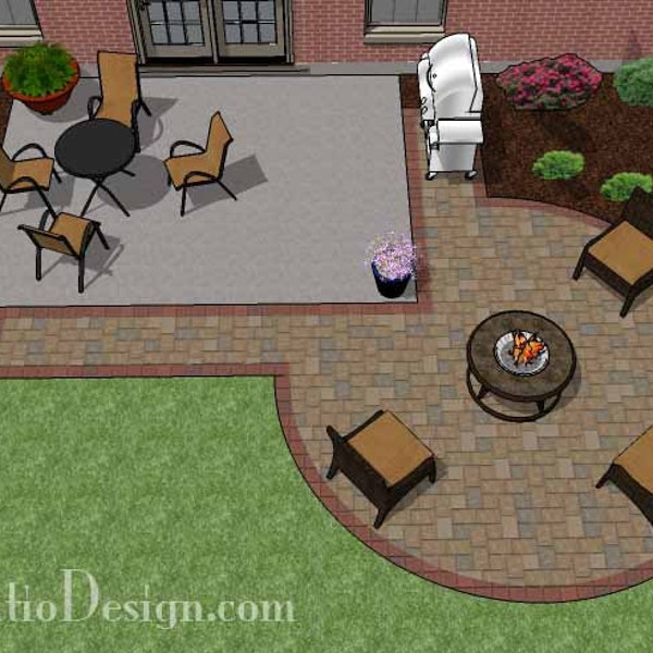 DIY Patio Plan Addition with Grill Pad 240 Sq. Ft.
