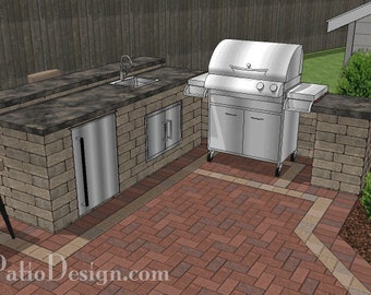 Buy DIY Outdoor Kitchen Plan With Refrigerator for 60
