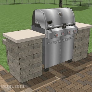 DIY Outdoor Grill Station Plan for 36&quot; Grills