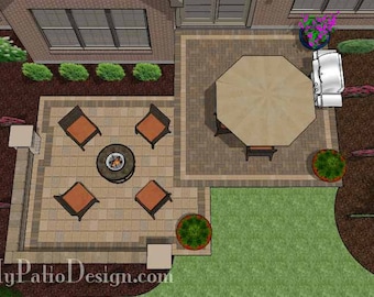 DIY Patio Plan with Seating Wall 490 Sq. Ft.