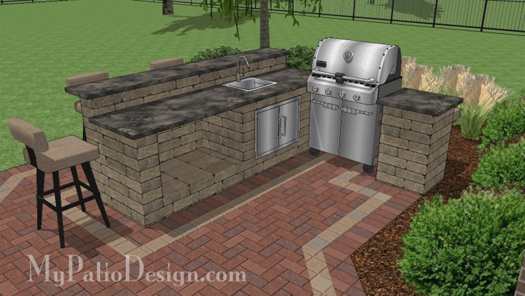 Buy DIY Outdoor Kitchen Plan With Storage Box for 36