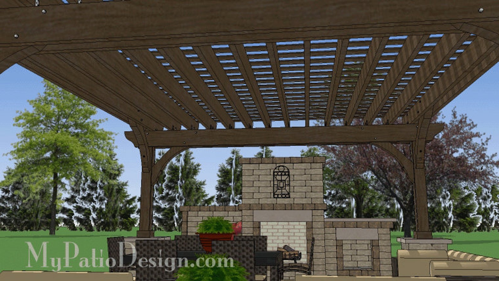 Diy 16 x 16 pergola with columns plan etsy