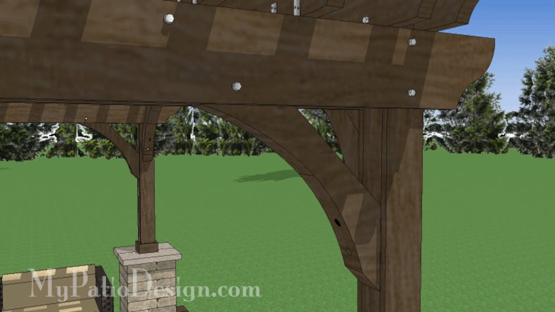 Diy 16 x 16 pergola with columns plan etsy