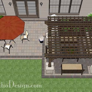 DIY Patio Plan with Pergola 470 Sq. Ft.