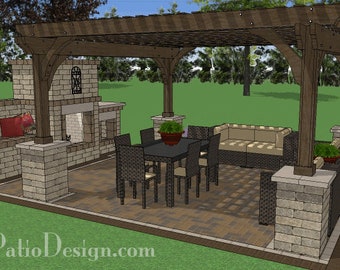 DIY 16' x 16' Pergola with Columns Plan