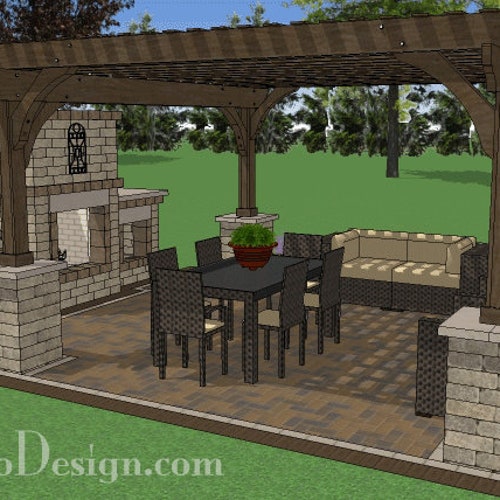 Diy 16 x 16 pergola with columns plan etsy