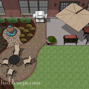 DIY Patio Plan with Grill Pad 185 Sq. Ft.