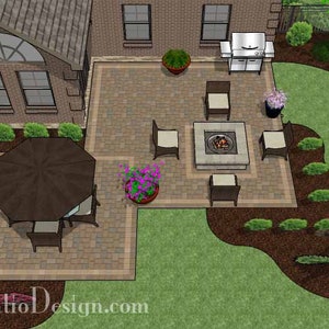 DIY Patio Plan with Fire Pit 545 Sq. Ft.