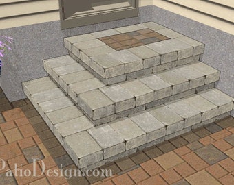 DIY 46" Wide Patio Step Plan for Corner