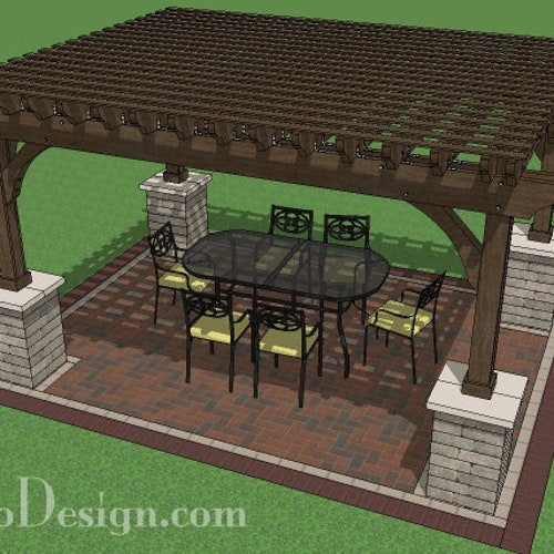 Diy 16 x 16 pergola plan etsy