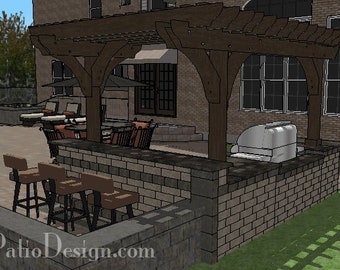 DIY Outdoor Kitchen Plan With Pergola UK