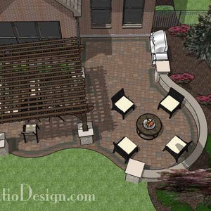 DIY Terrassenplan mit Sitzwand und Pergola 480 Sq. Ft.