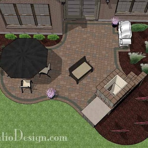 DIY Patio Plan With Fireplace and Grill Pad 395 Sq. Ft.
