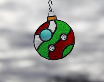 Stained Glass Christmas Ornament Suncatcher Handmade in USA